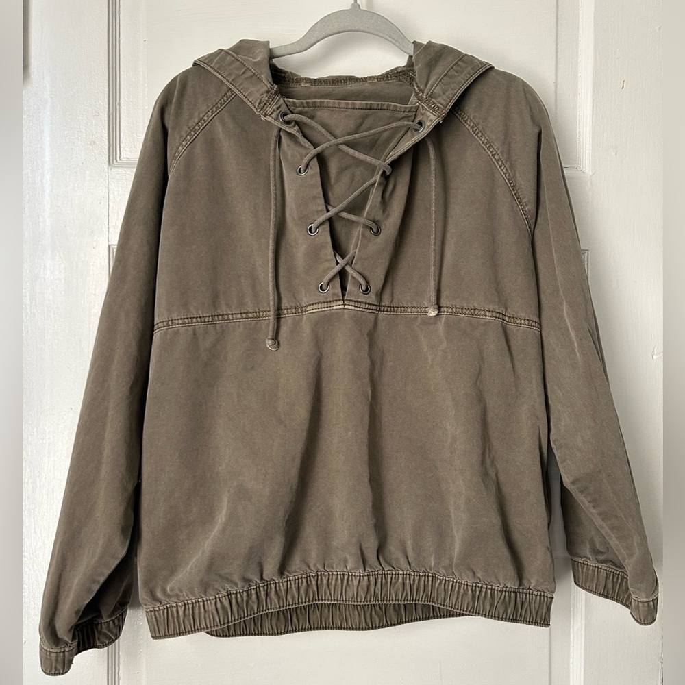 American Eagle Outfitters Womens Army Green Pullover Military Style Jacket